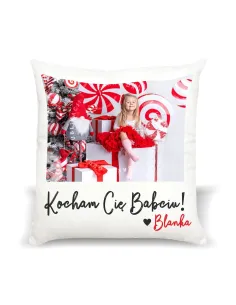 Poduszka Prezent na Dzień Babci i Dziadka z nadrukiem Kocham Cię Babciu! imię