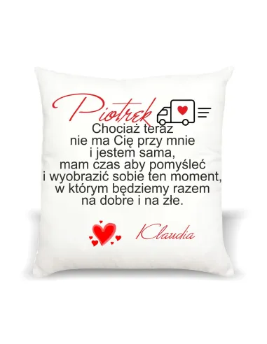 Poduszka Prezent na Walentynki z nadrukiem imię tekst