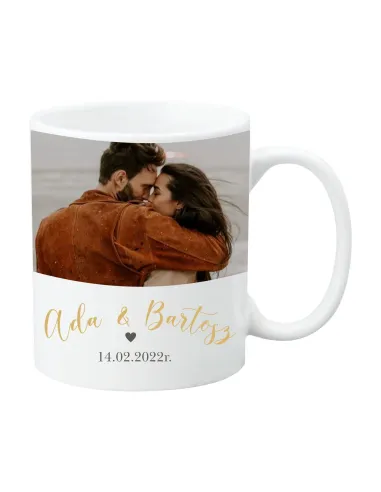 Kubek Prezent na Walentynki z nadrukiem imię data