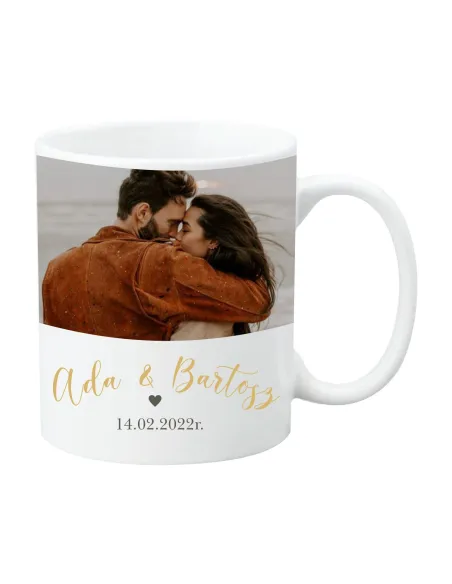 Kubek Prezent na Walentynki z nadrukiem imię data