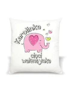 Poduszka Prezent na Walentynki z nadrukiem imię cioci walentynka
