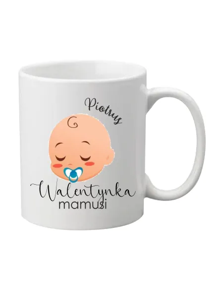 Kubek Prezent na Walentynki z nadrukiem imię walentynka mamusi