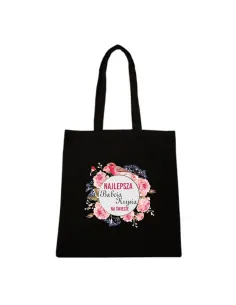 Eko torba Prezent na Dzień Babci i Dziadka z nadrukiem najlepsza babcia imię na świecie