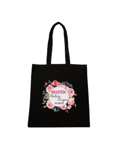 Eko torba Prezent na Dzień Babci i Dziadka z nadrukiem najlepsza babcia imię na świecie