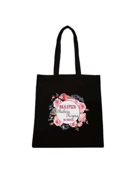 Eko torba Prezent na Dzień Babci i Dziadka z nadrukiem najlepsza babcia imię na świecie