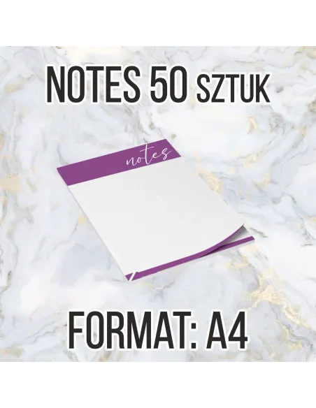 Notesy reklamowe A4 25 str 50szt + projekt gratis