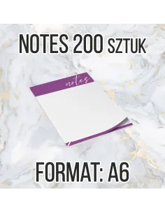 Notesy reklamowe A6 25 str 200szt + projekt gratis