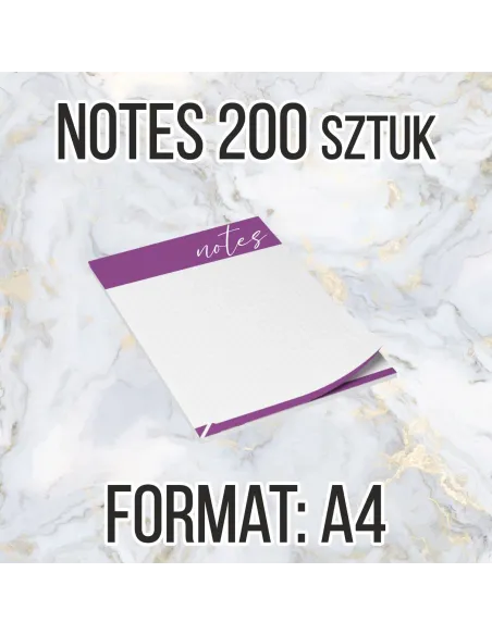 Notesy reklamowe A4 25 str 200szt + projekt gratis