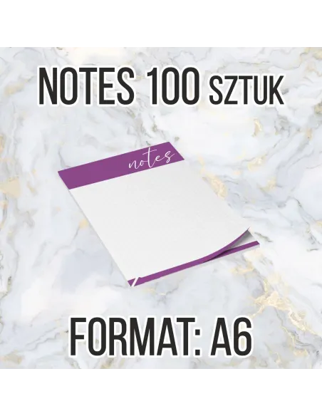 Notesy reklamowe A6 50 str 100szt + projekt gratis