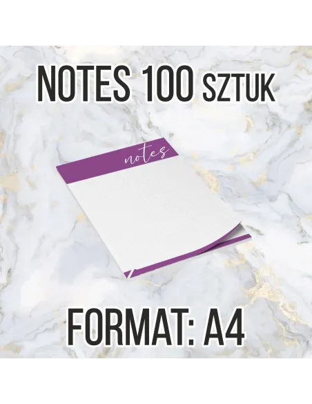 Notesy reklamowe A4 50 str 100szt + projekt gratis