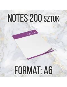 Notesy reklamowe A6 50 str 200szt + projekt gratis