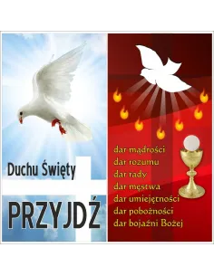 Baner do dekoracji ołtarza kościoła z okazji bierzmowania