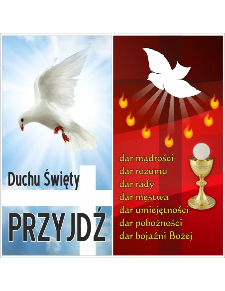 Baner do dekoracji ołtarza kościoła z okazji bierzmowania