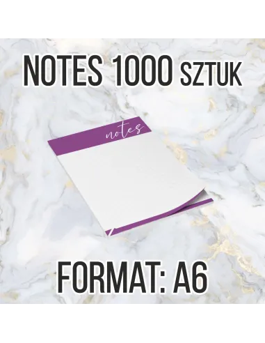 Notesy reklamowe A6 50 str 1000szt + projekt gratis