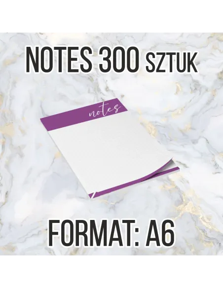 Notesy reklamowe A6 50 str 300szt + projekt gratis