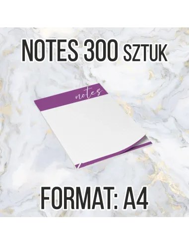 Notesy reklamowe A4 50 str 300szt + projekt gratis