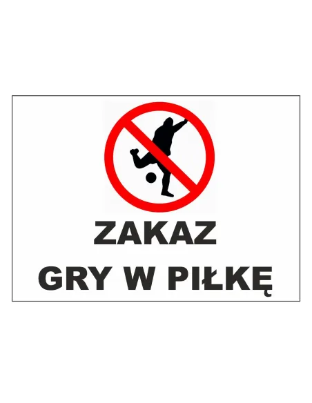 Tablica informacyjna zakaz gry w piłkę