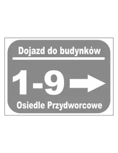 Tablica informacyjna dojazd do budynków