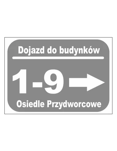 Tablica informacyjna dojazd do budynków