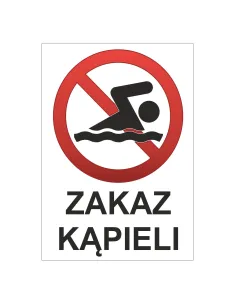 Tablica informacyjna zakaz kąpieli