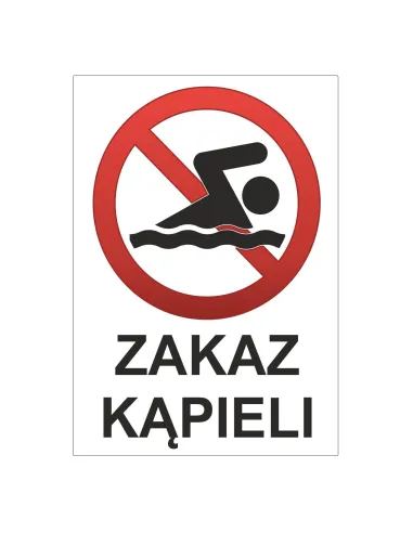 Tablica informacyjna zakaz kąpieli