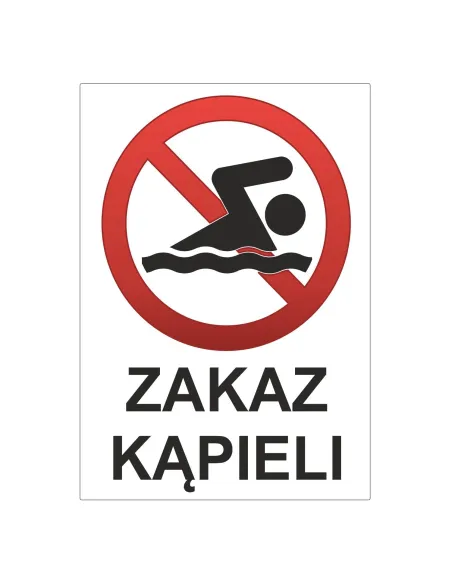 Tablica informacyjna zakaz kąpieli