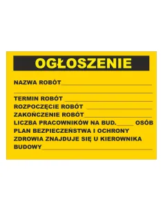 Tablica informacyjna ogłoszenie