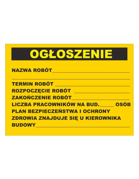 Tablica informacyjna ogłoszenie