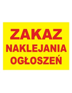Tablica informacyjna zakaz naklejania ogłoszeń