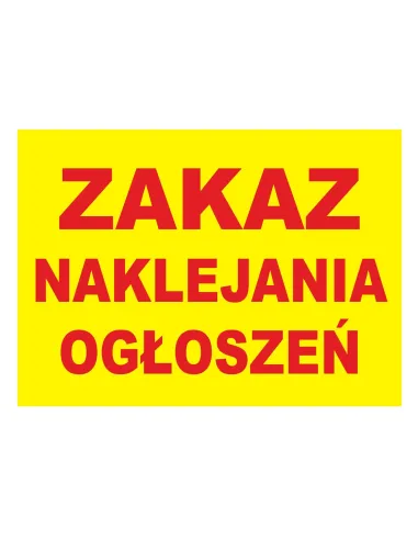 Tablica informacyjna zakaz naklejania ogłoszeń