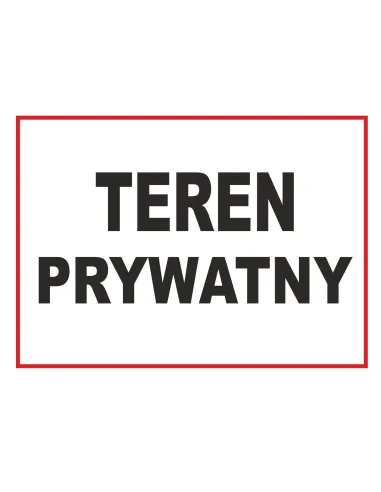 Tablica informacyjna teren prywatny