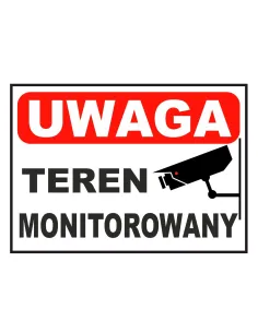 Tablica informacyjna UWAGA teren monitorowany