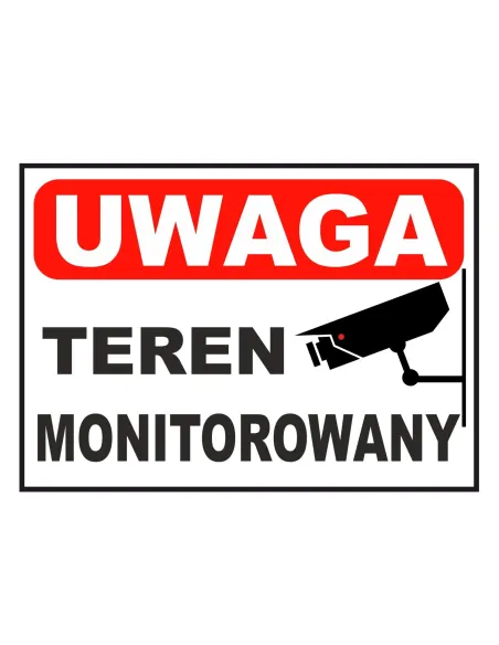 Tablica informacyjna UWAGA teren monitorowany