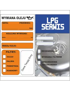 Naklejka SERWISOWA wymiana OLEJU ROZRZĄD KLIMA