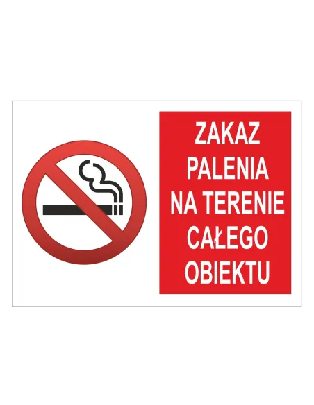 Tablica informacyjna zakaz palenia na terenie całego obiektu