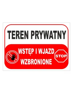 Tablica informacyjna teren prywatny