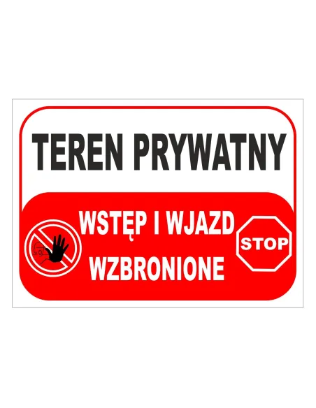 Tablica informacyjna teren prywatny