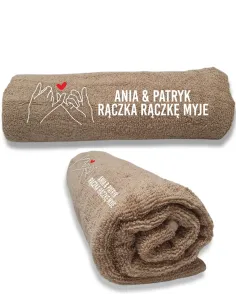 Ręcznik z haftem dedykacją Prezent dla Pary na Walentynki