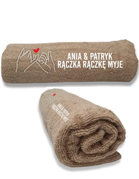 Ręcznik z haftem dedykacją Prezent dla Pary na Walentynki