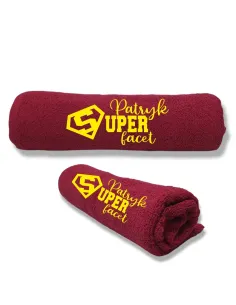 Ręcznik z haftem Super Facet prezent dla mężczyzny chłopaka