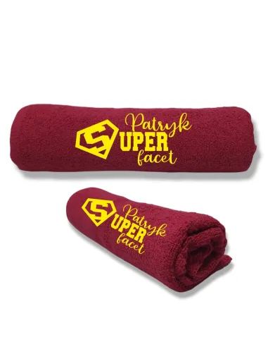 Ręcznik z haftem Super Facet prezent dla mężczyzny chłopaka