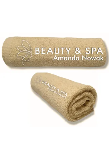 Ręcznik z haftem logo do salony SPA kosmetycznego studia masażu