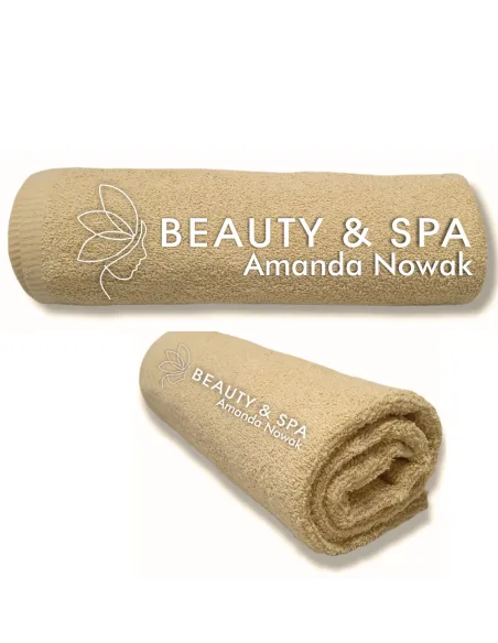Ręcznik z haftem logo do salony SPA kosmetycznego studia masażu