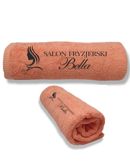 Ręcznik z haftem logo dla fryzjerki salonu fryzjerskiego