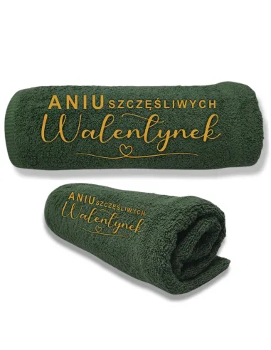 Elegancki ręcznik z haftem prezent na Walentynki