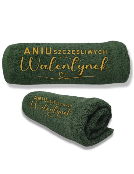 Elegancki ręcznik z haftem prezent na Walentynki