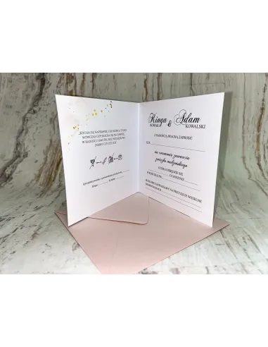 Zaproszenie na ślub ślubne motyw kwiatowy geometryczne serce Z PERSONALIZACJĄ