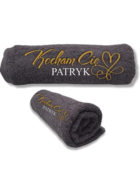 Prezentowy ręcznik z haftem Prezent na Walentynki