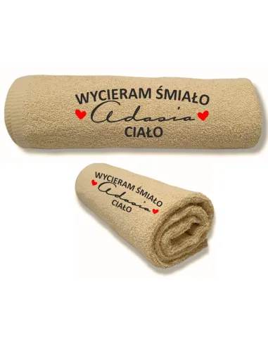Duży Ręcznik z haftem 70x140 - prezent DLA NIEGO na dzień chłopaka walentynki