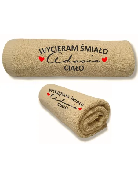 Duży Ręcznik z haftem 70x140 - prezent DLA NIEGO na dzień chłopaka walentynki